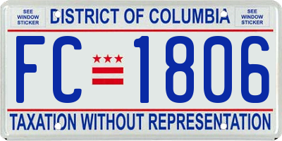 DC license plate FC1806