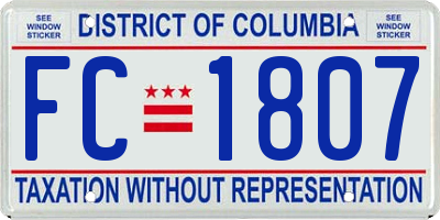 DC license plate FC1807