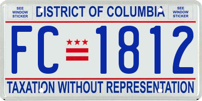 DC license plate FC1812