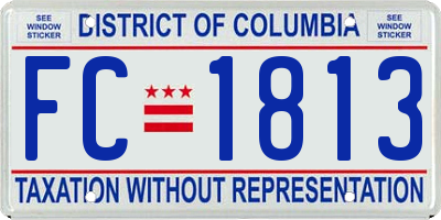 DC license plate FC1813