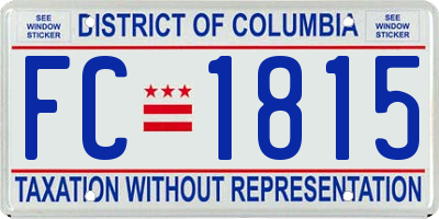 DC license plate FC1815