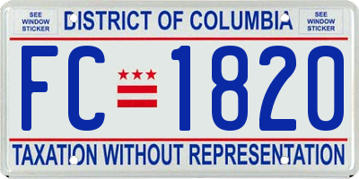 DC license plate FC1820