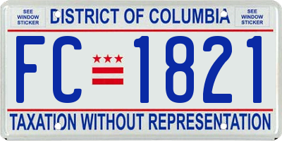 DC license plate FC1821