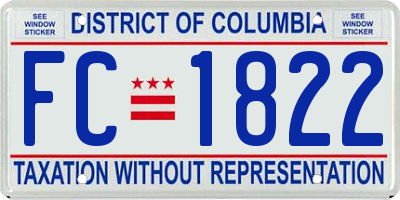 DC license plate FC1822