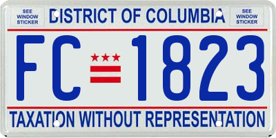 DC license plate FC1823