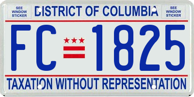 DC license plate FC1825