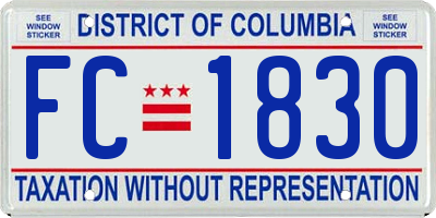 DC license plate FC1830