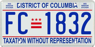 DC license plate FC1832