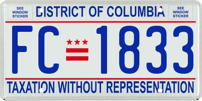 DC license plate FC1833