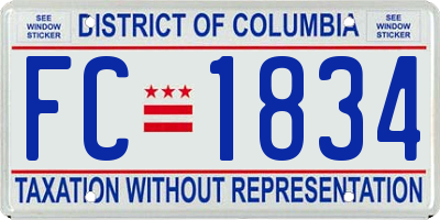 DC license plate FC1834