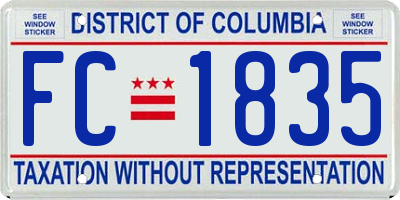 DC license plate FC1835