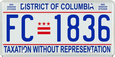 DC license plate FC1836