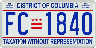 DC license plate FC1840