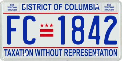 DC license plate FC1842