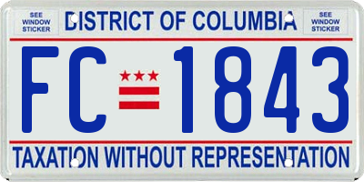 DC license plate FC1843