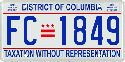 DC license plate FC1849