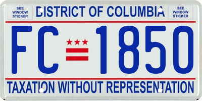 DC license plate FC1850