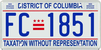 DC license plate FC1851