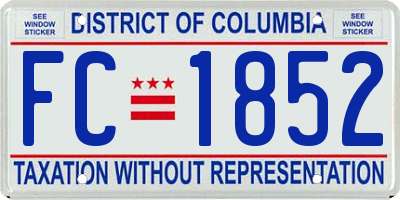 DC license plate FC1852