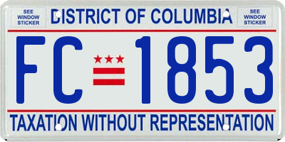 DC license plate FC1853