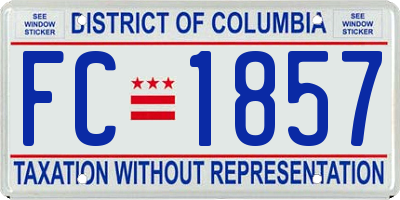 DC license plate FC1857