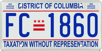 DC license plate FC1860