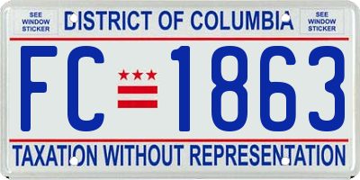 DC license plate FC1863