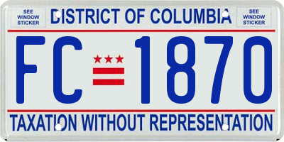 DC license plate FC1870