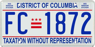 DC license plate FC1872