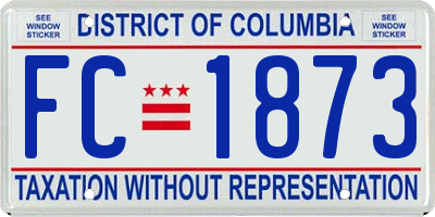 DC license plate FC1873