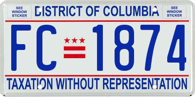 DC license plate FC1874