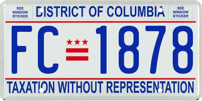 DC license plate FC1878