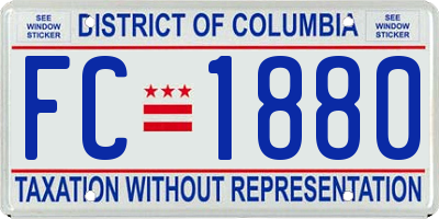 DC license plate FC1880