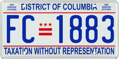 DC license plate FC1883