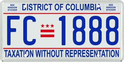 DC license plate FC1888