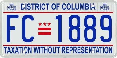 DC license plate FC1889