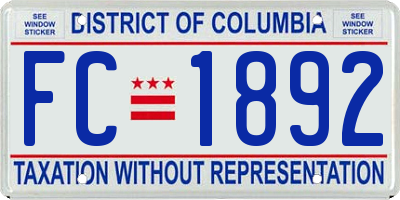 DC license plate FC1892