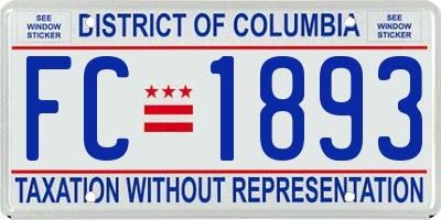 DC license plate FC1893