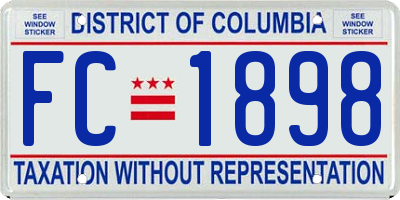 DC license plate FC1898