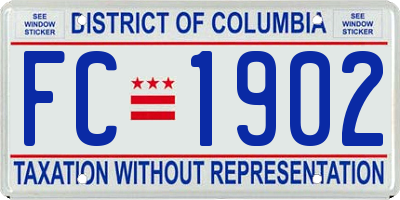 DC license plate FC1902