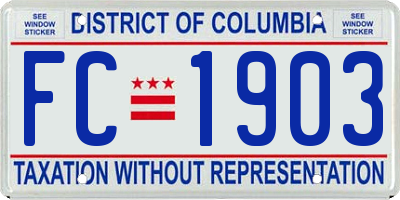 DC license plate FC1903