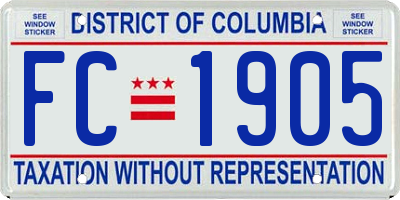 DC license plate FC1905