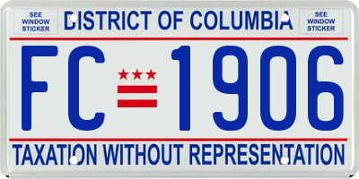 DC license plate FC1906