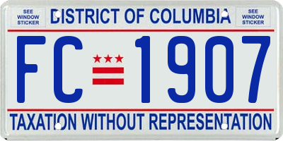 DC license plate FC1907