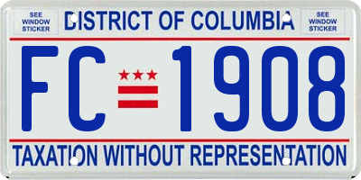 DC license plate FC1908