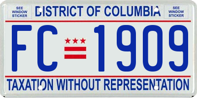 DC license plate FC1909