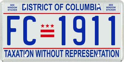 DC license plate FC1911