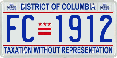 DC license plate FC1912