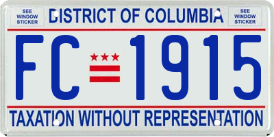 DC license plate FC1915