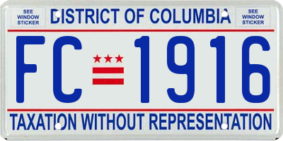 DC license plate FC1916